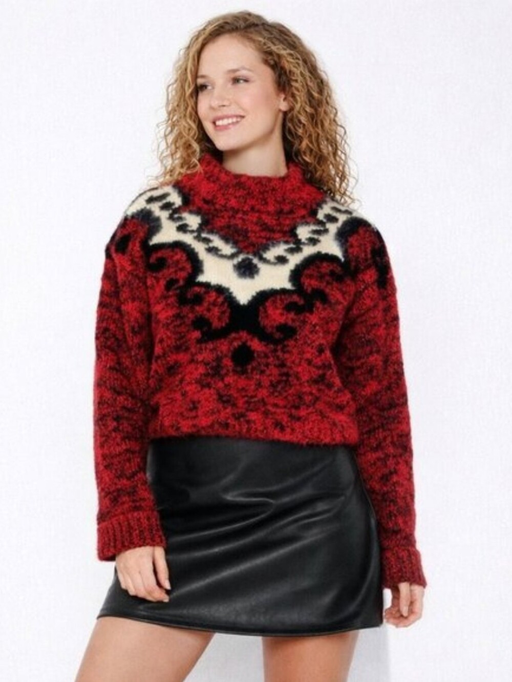 Vintage 80s Spice of Life Knit Womens Red Chunky Knitted Cozy Sweater L